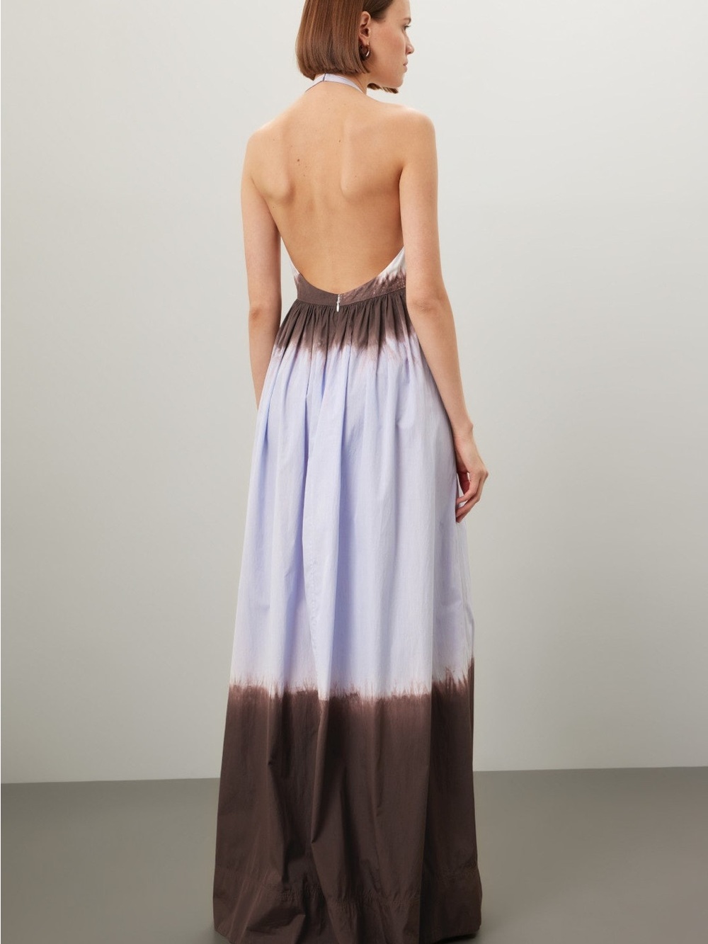 A.L.C. Lilac and Brown Halter Tie-Dye Maxi Dress - Picture 3 of 6